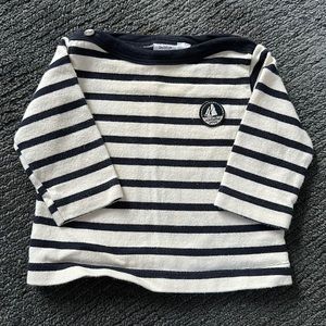 Petit bateau heavy cotton Breton stripe top